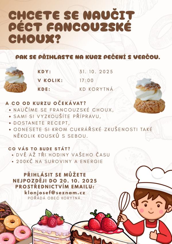 Kurz pečení francouzských choux s Verčou