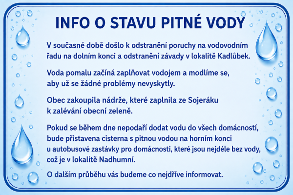 Průběžné informace o stavu vody