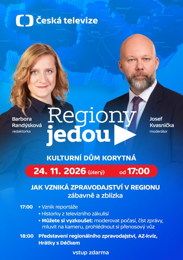 Česká televize se svým zpravodajským týmem zavítá do Kulturního domu Korytná!